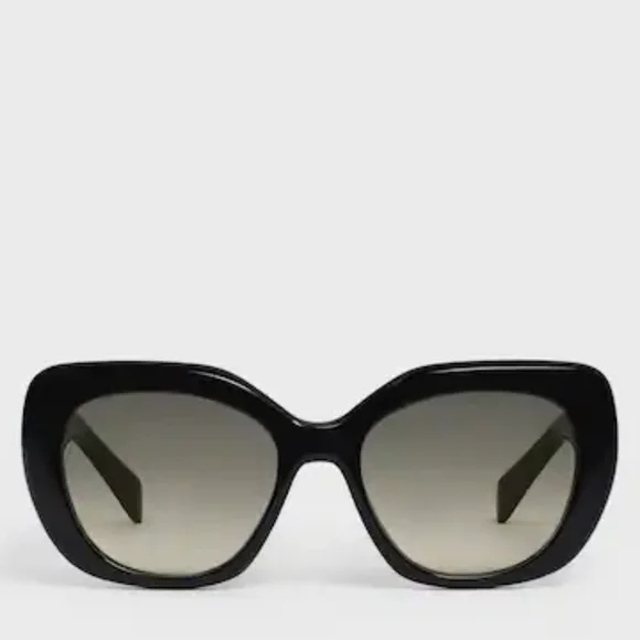 CELINE Triomphe Butterfly Round Sunglasses Acetate Ombre GRADIENT Black SUNNIES - Picture 4 of 16